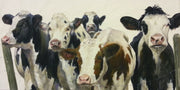 Organic Cotton Farmyard Faces Waiting Cows Oblong Natural Panel