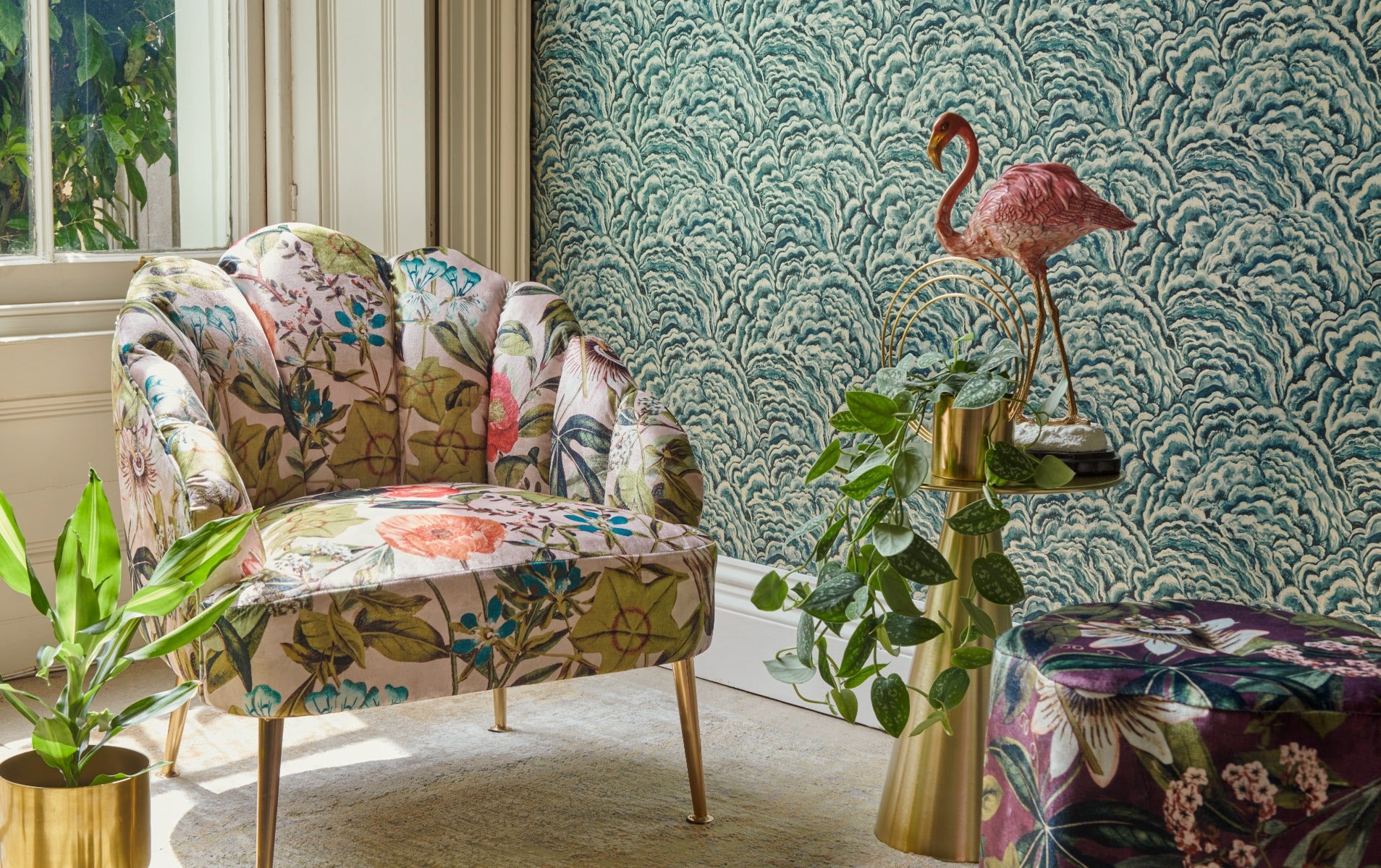 Clarke & Clarke Passiflora Blush Velvet