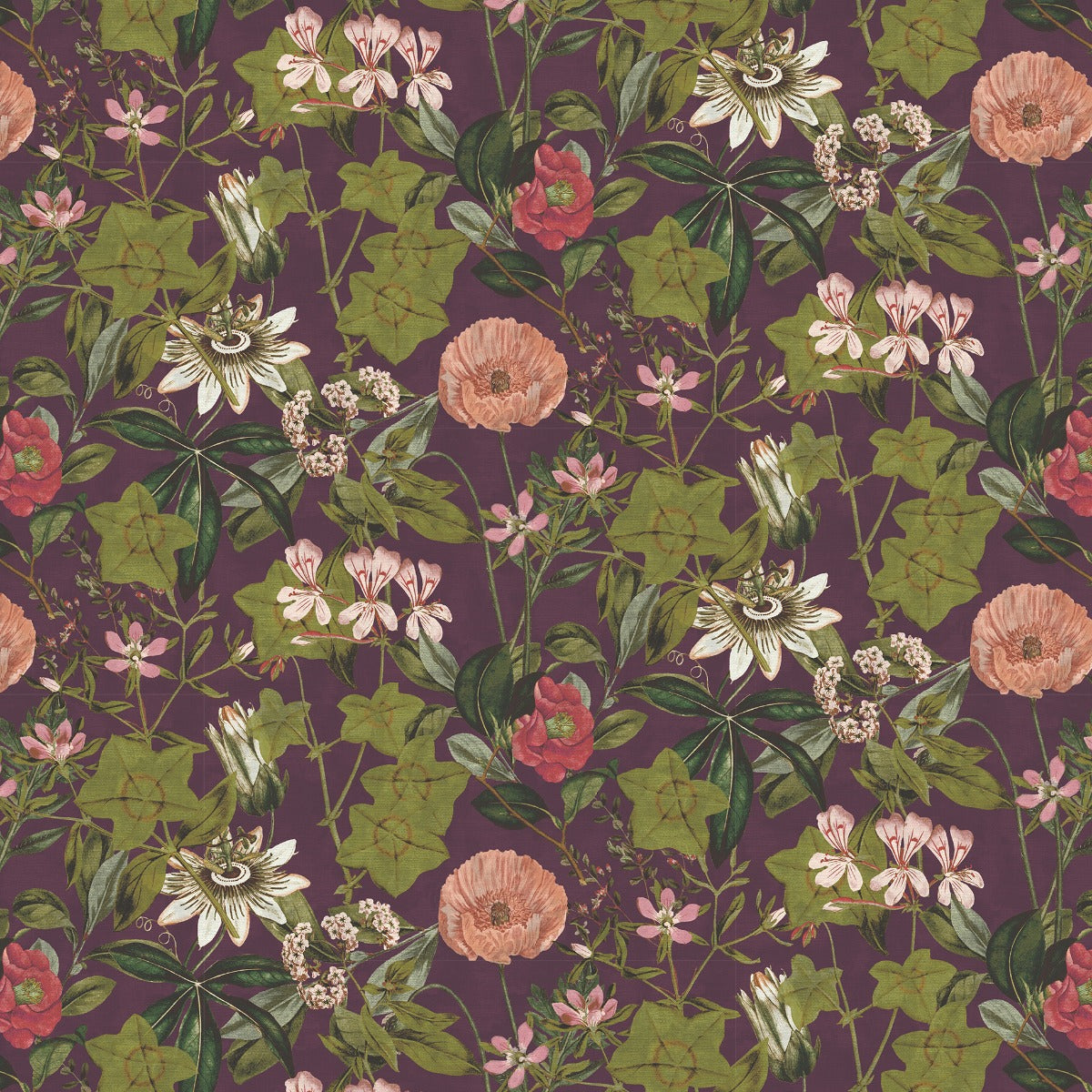 Clarke & Clarke Passiflora Mulberry Velvet
