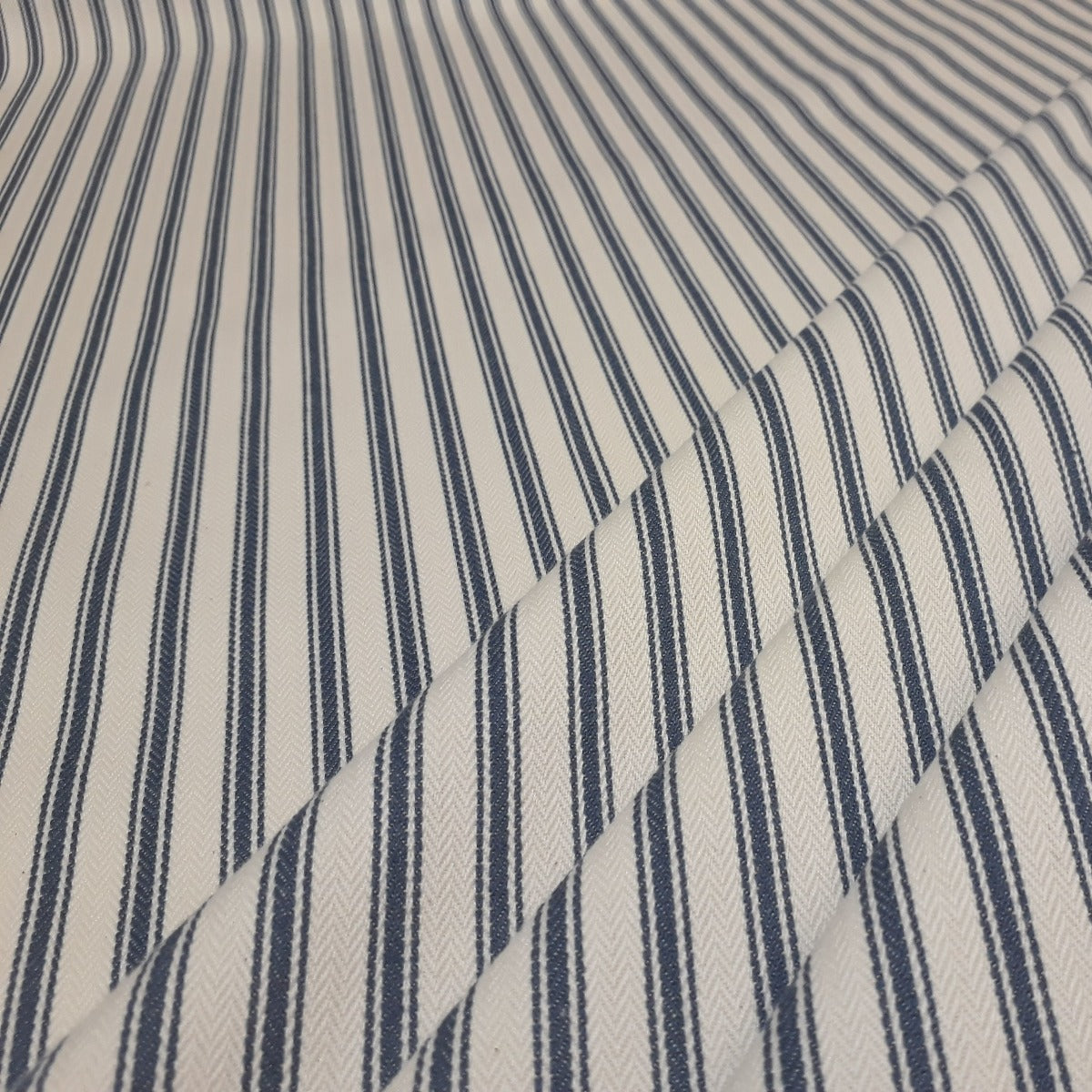 S1 French Woven Ticking Navy Blue