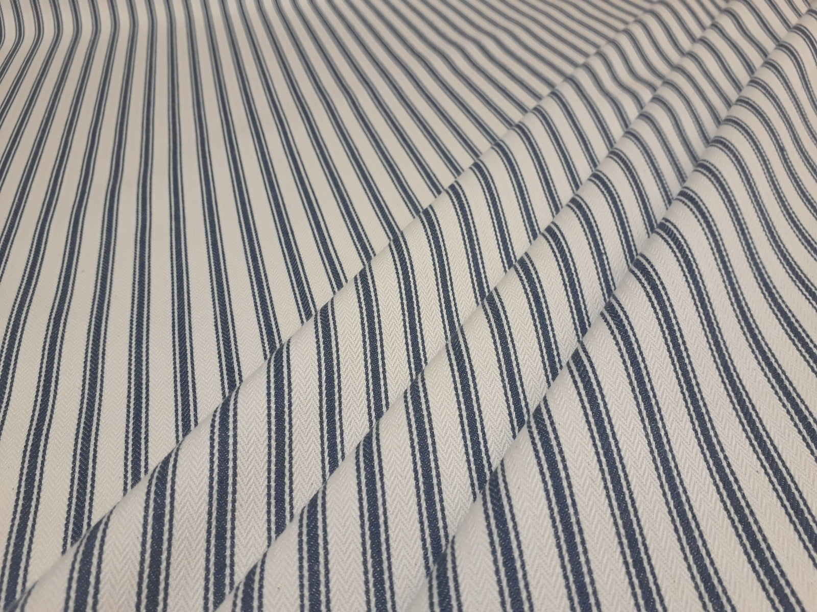 S1 French Woven Ticking Navy Blue