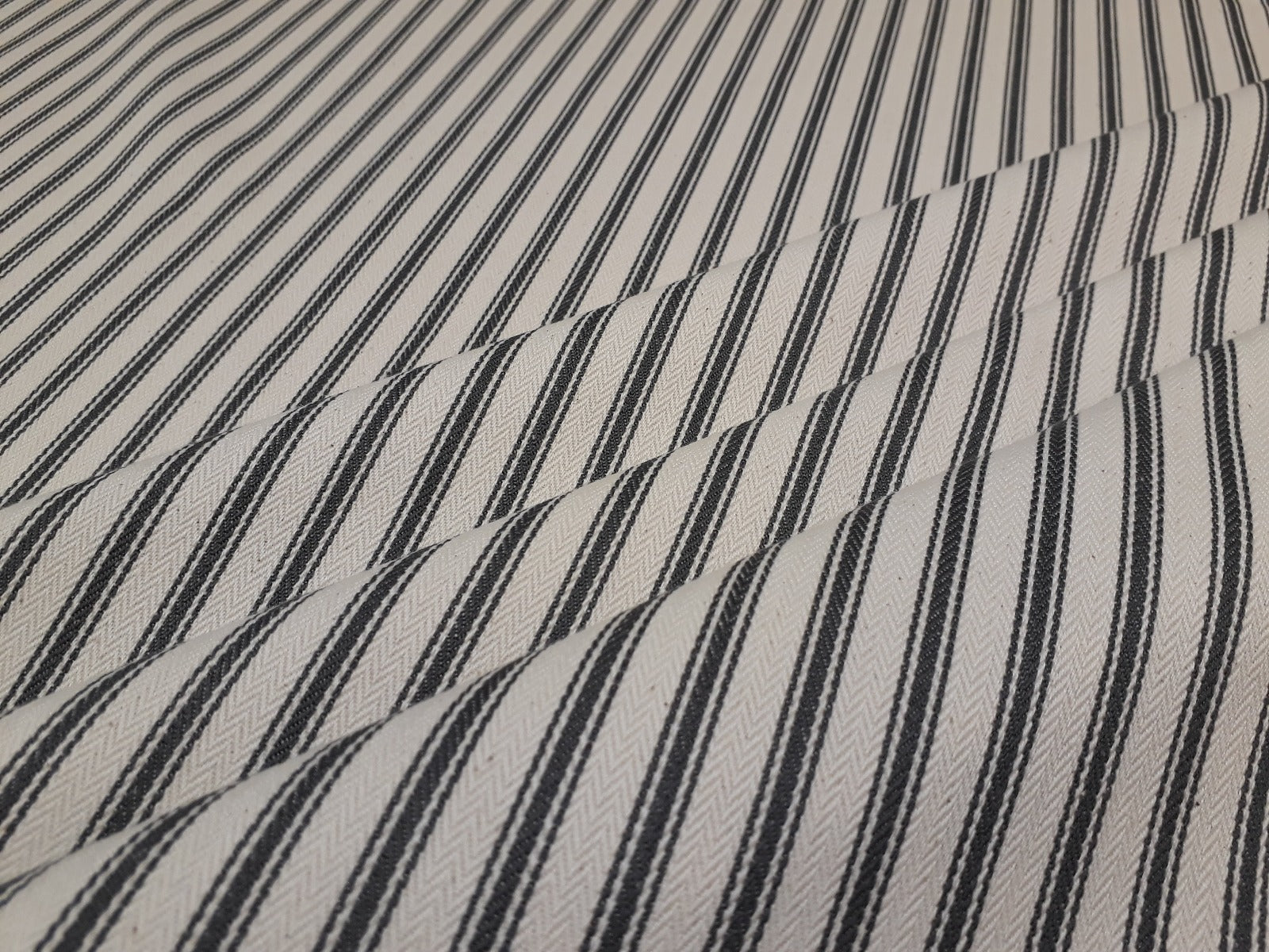 French Woven Ticking Grey S5