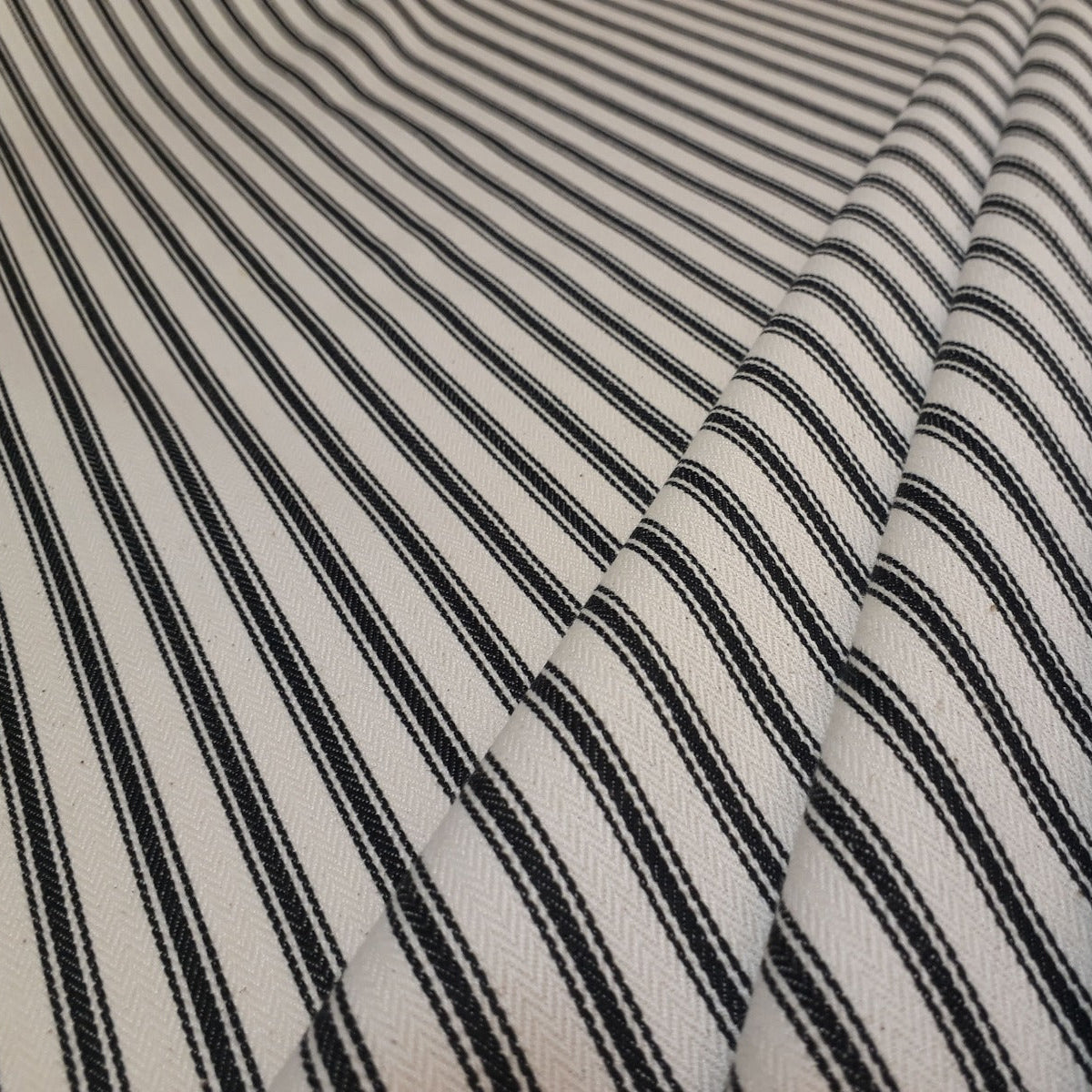 French Woven Ticking Black S3