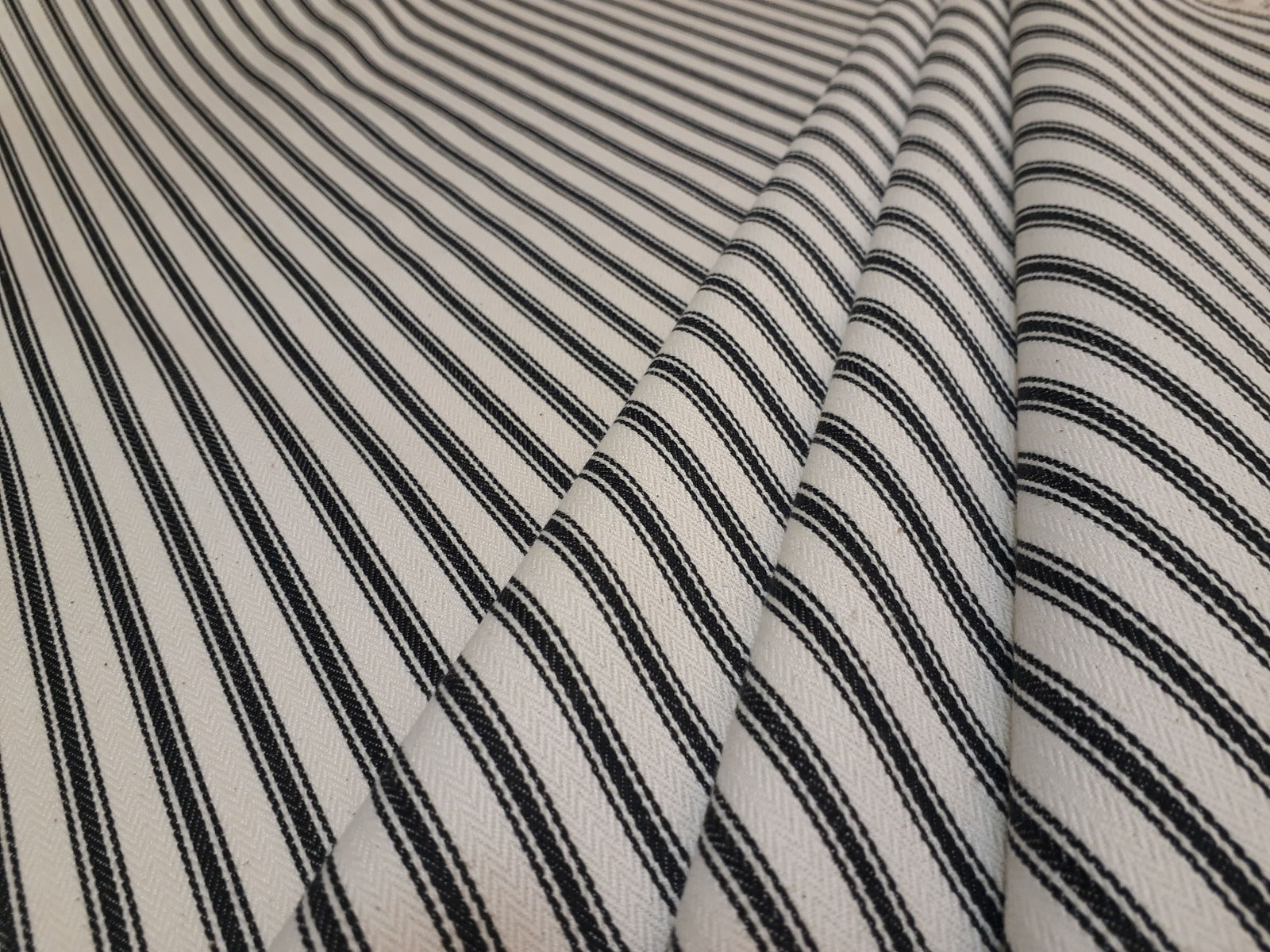 French Woven Ticking Black S3