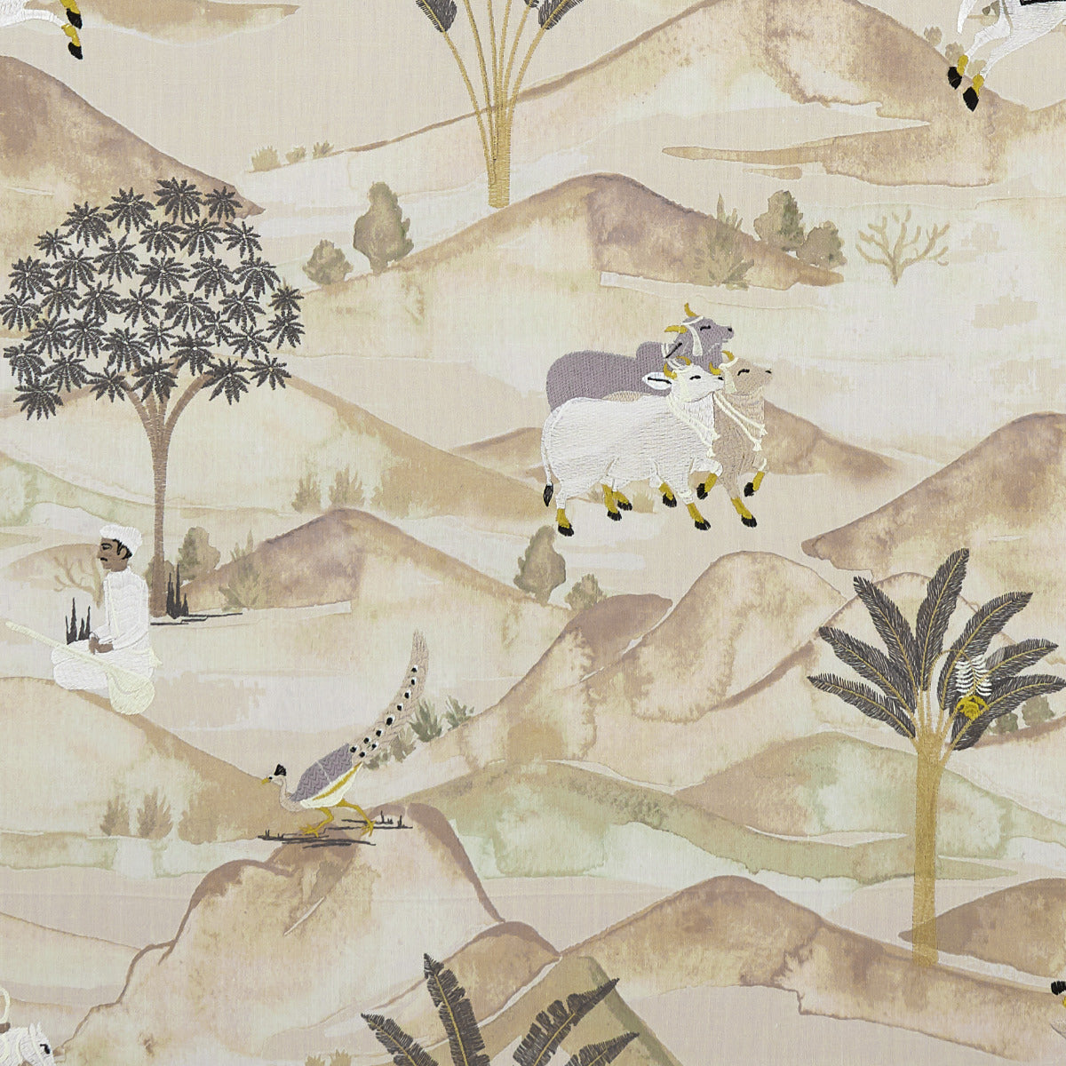 Clarke & Clarke Sahara Charcoal Ochre