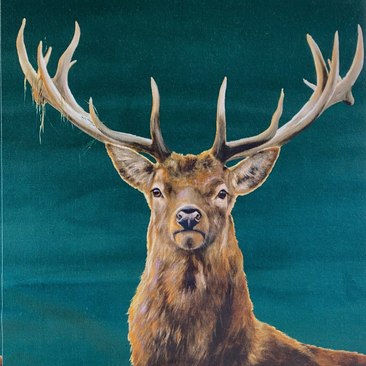 New Stag Forest Shimmer Velvet Cushion Panel