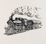 Organic Cotton Cushion Panel Vintage Vehicles Steam Train