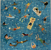 Swimmers Velvet Cushion Panel