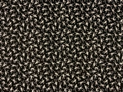 C711 Dancing Skeletons Poly Cotton