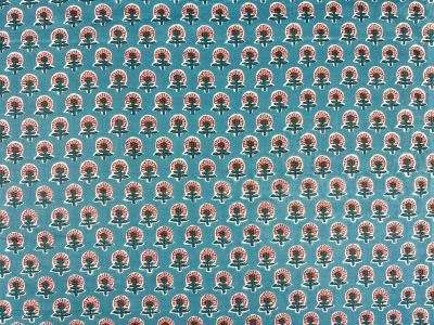 H402 Sun Flower Block Print Blue